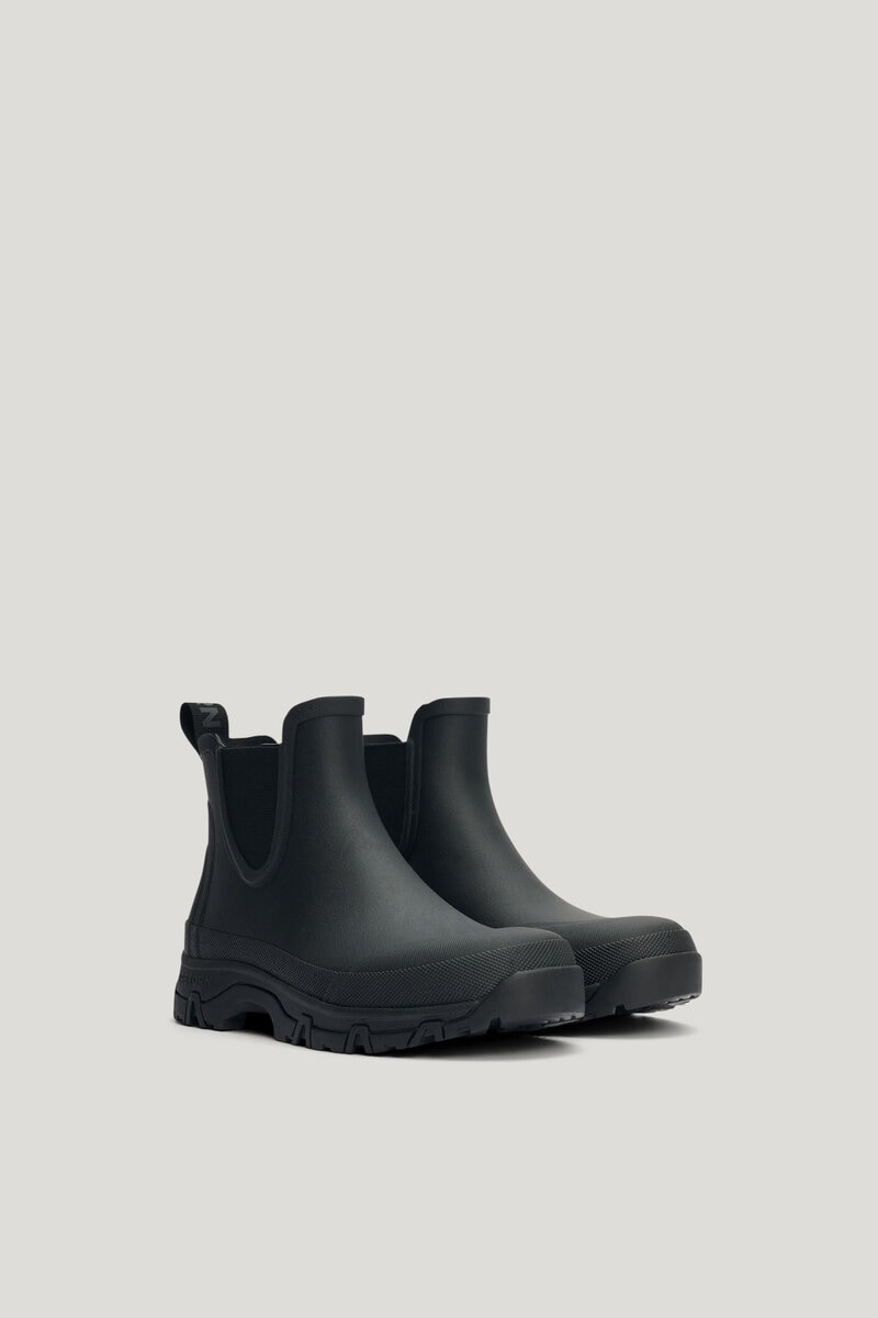 Black rubber chelsea boots online