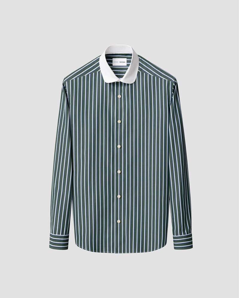 ETON X TRETORN STRIPED CLUB COLLAR SHIRT