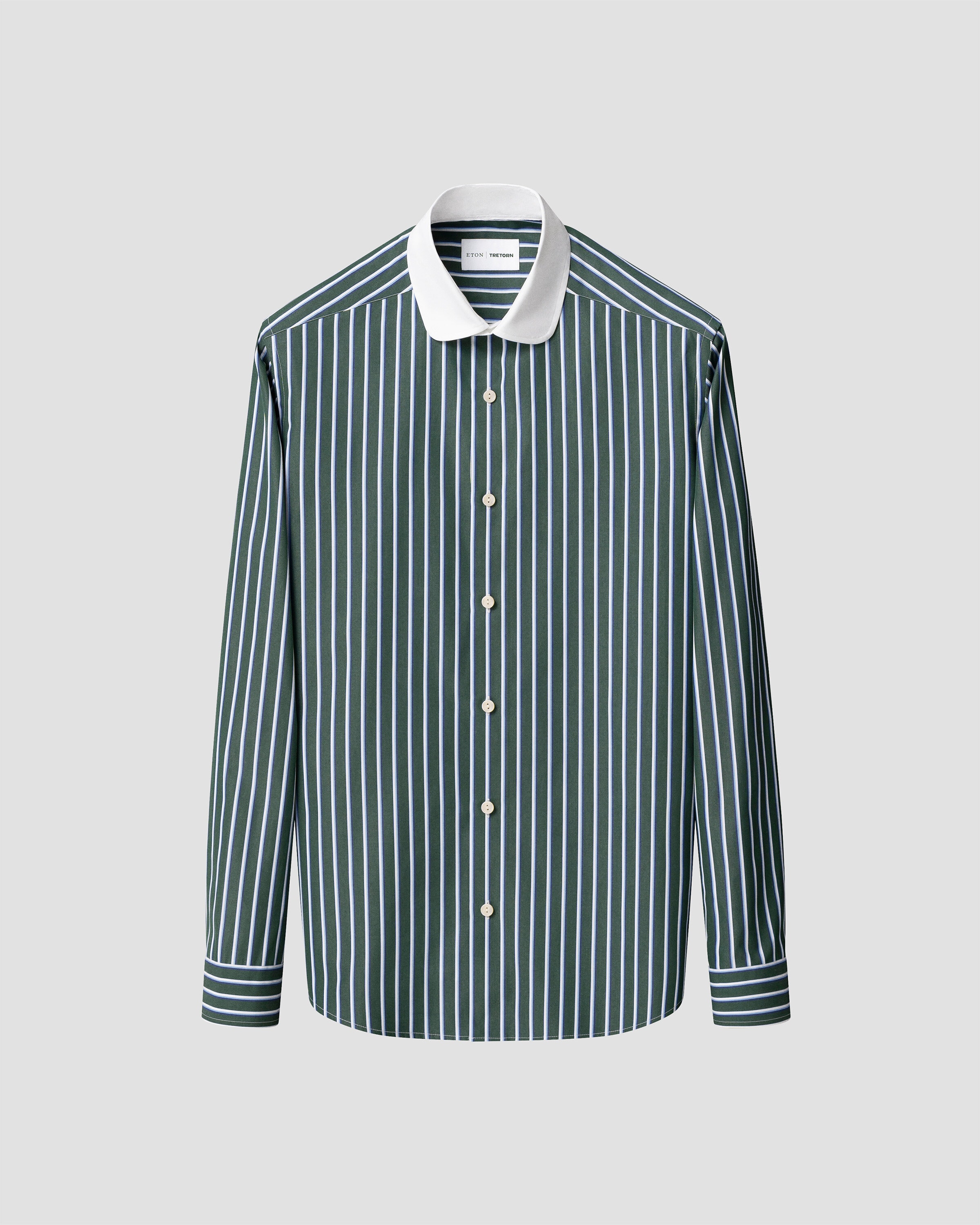 ETON X TRETORN STRIPED CLUB COLLAR SHIRT