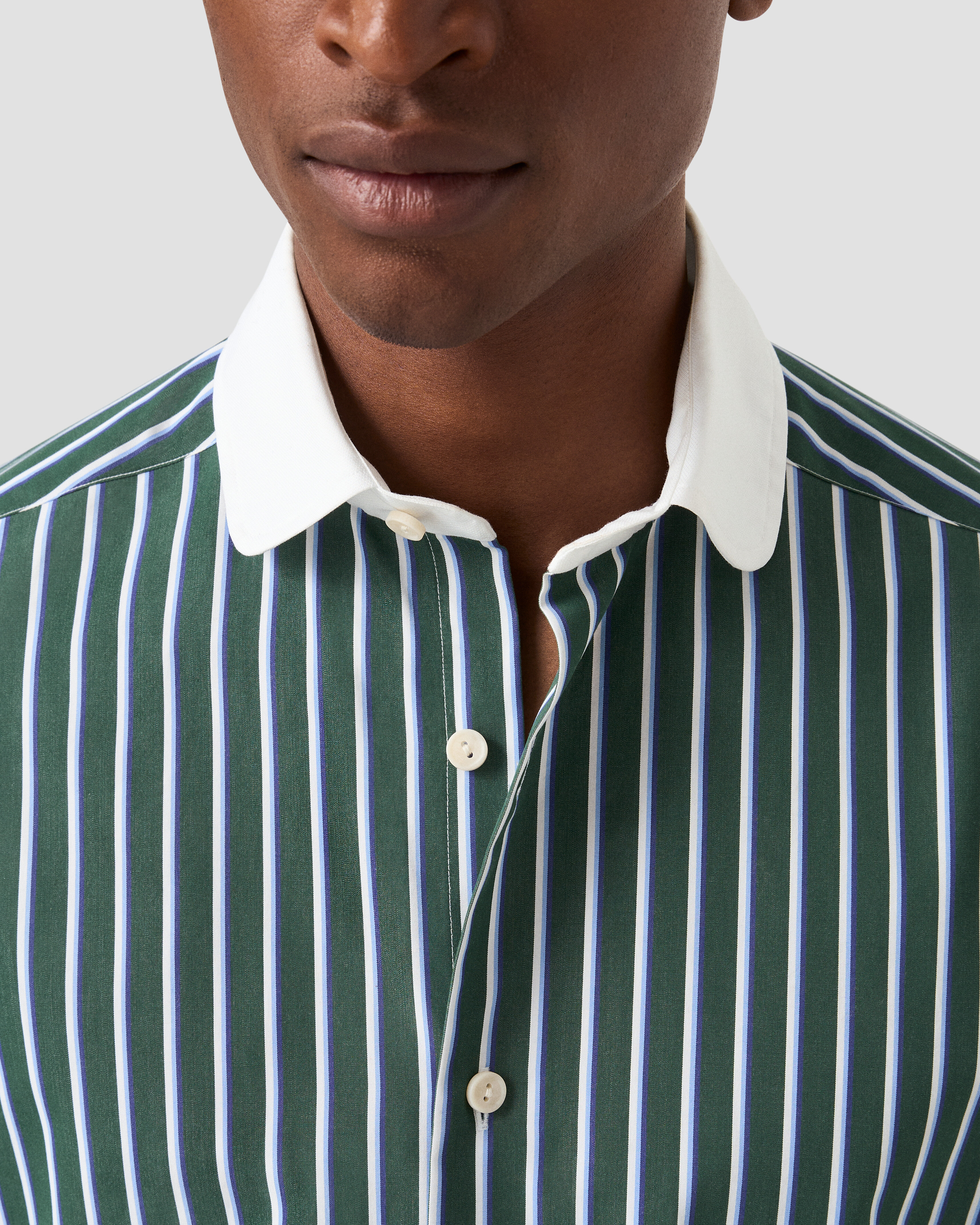 ETON X TRETORN STRIPED CLUB COLLAR SHIRT