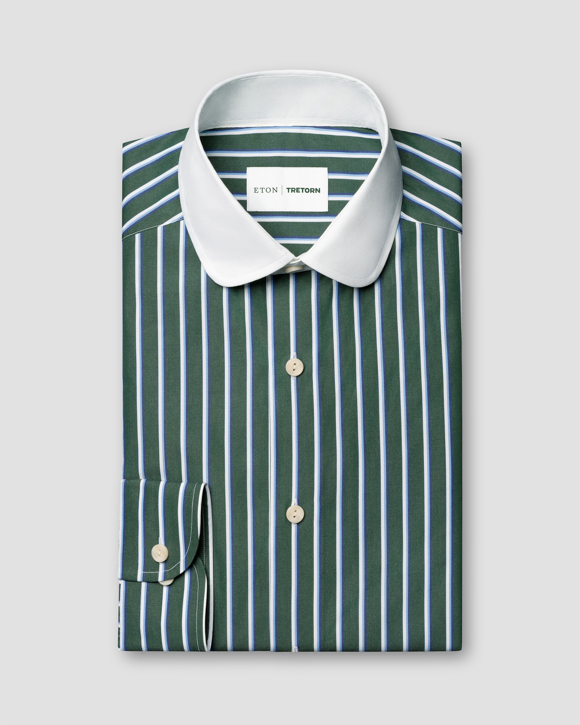 ETON X TRETORN STRIPED CLUB COLLAR SHIRT