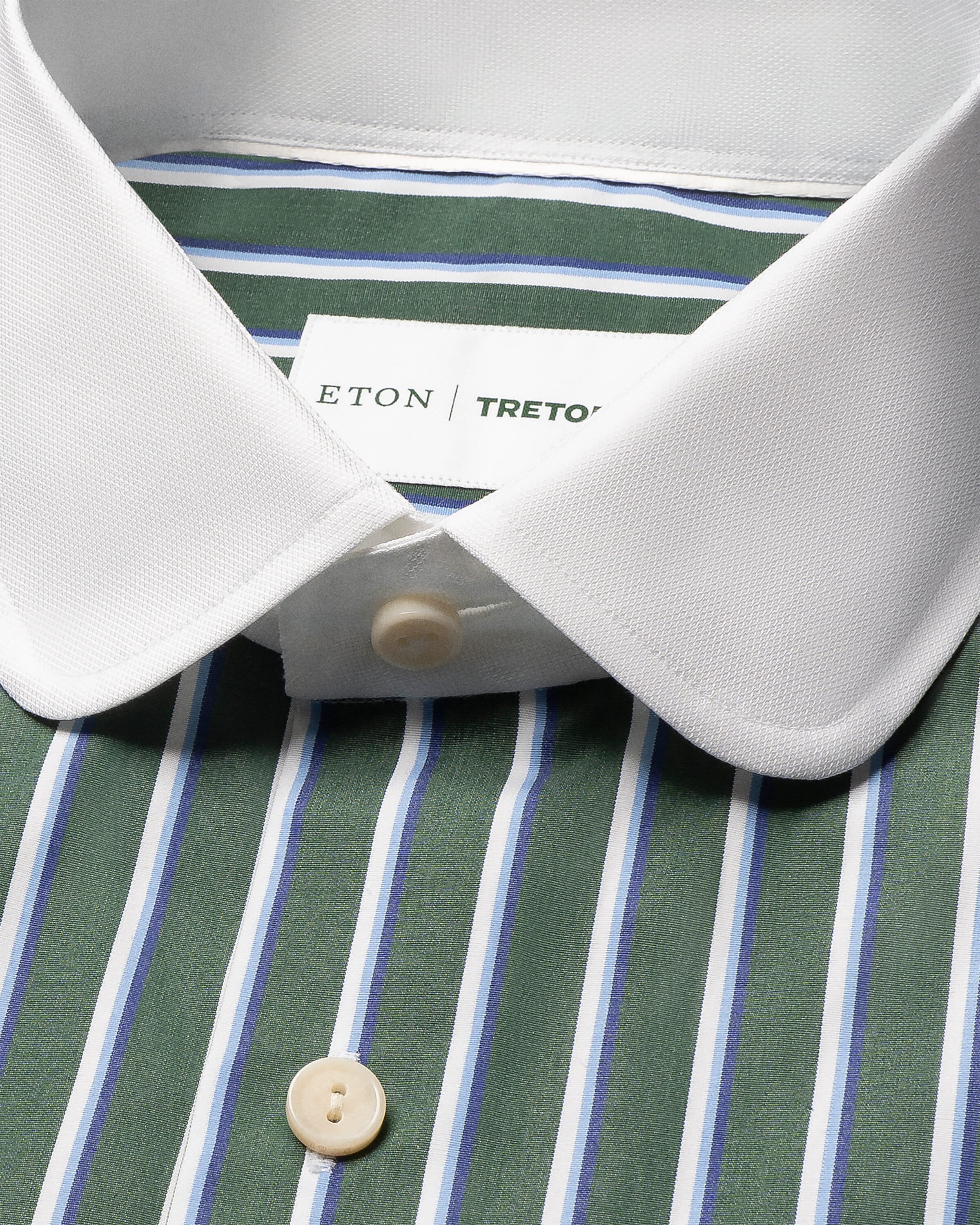 ETON X TRETORN STRIPED CLUB COLLAR SHIRT