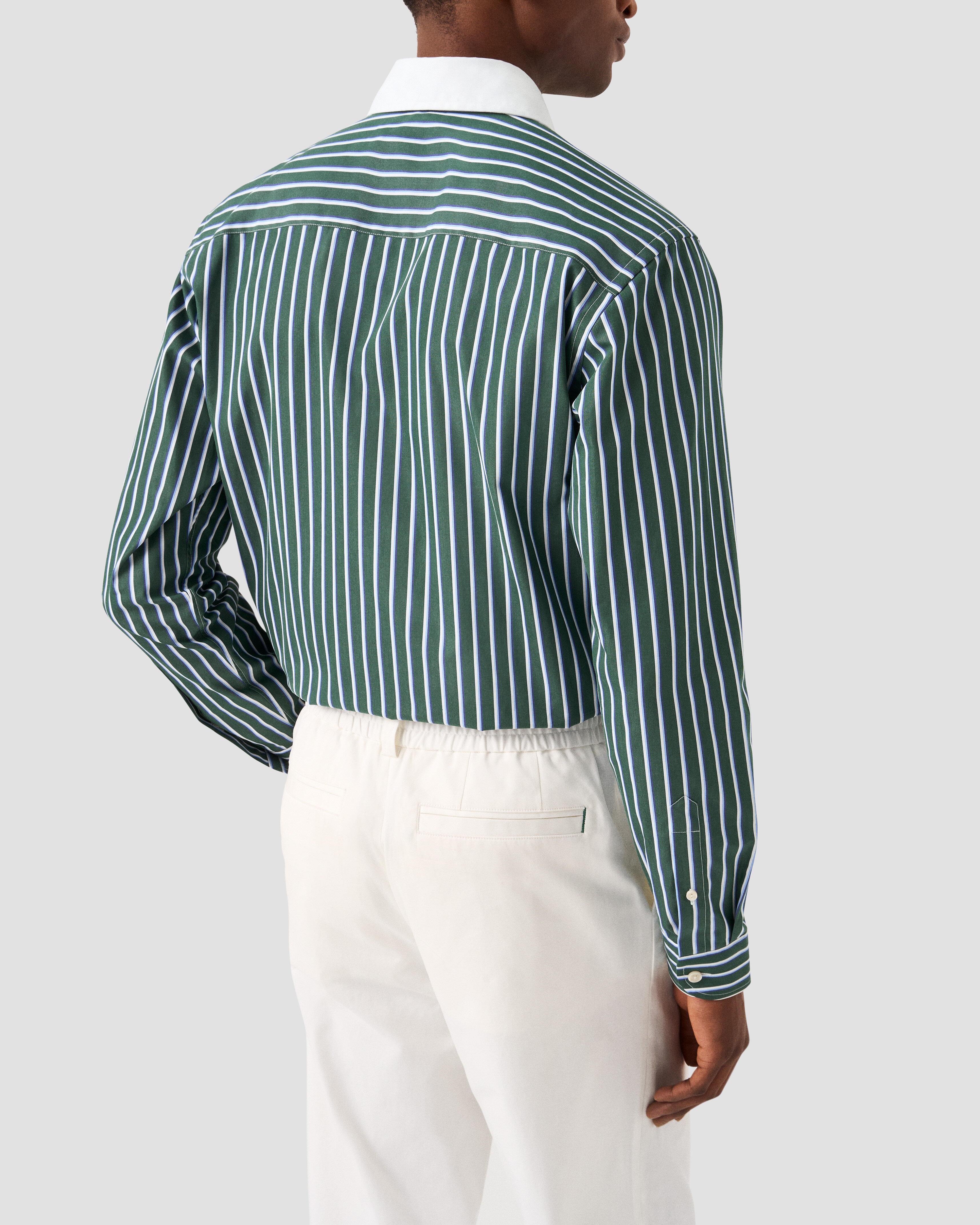 ETON X TRETORN STRIPED CLUB COLLAR SHIRT