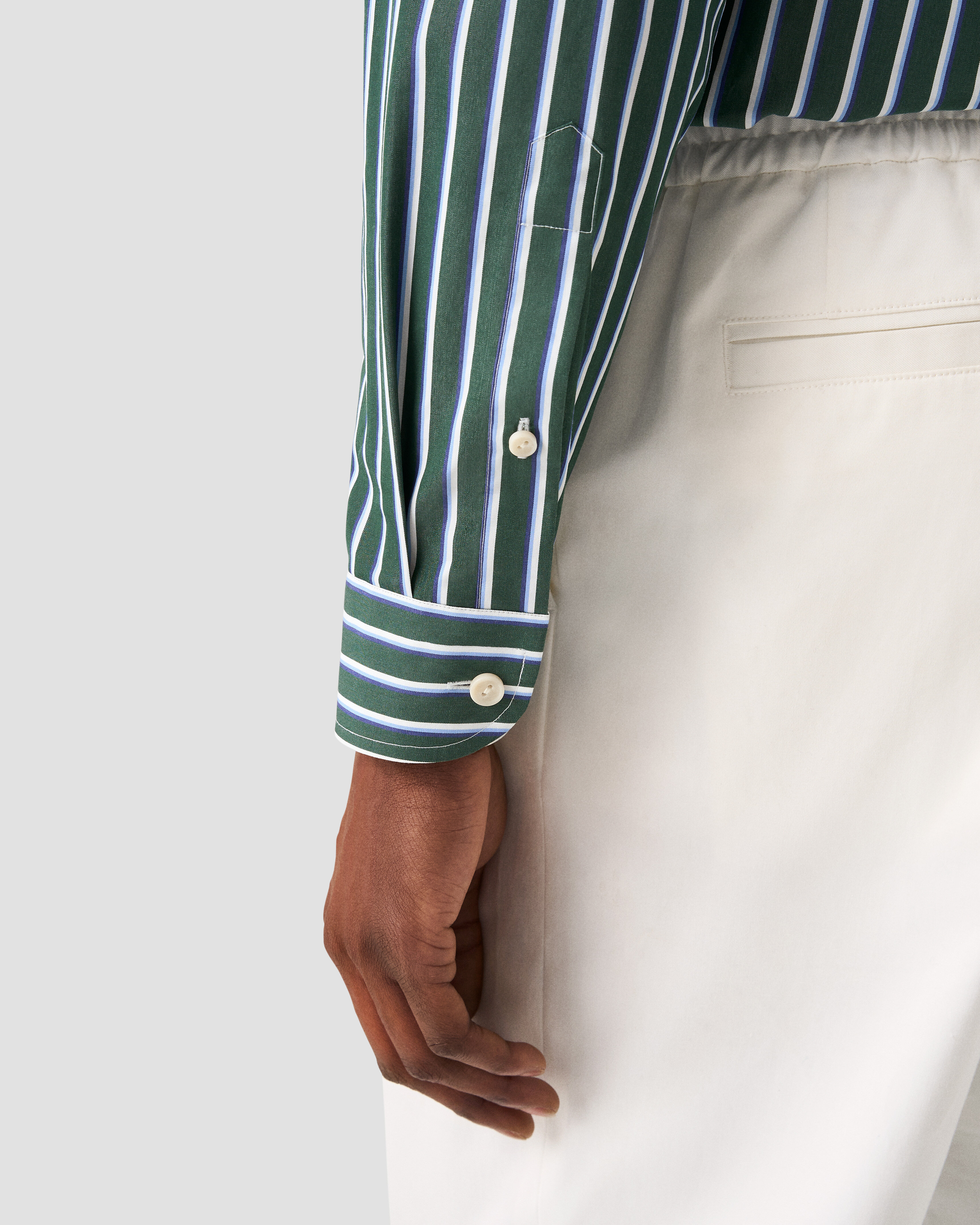 ETON X TRETORN STRIPED CLUB COLLAR SHIRT