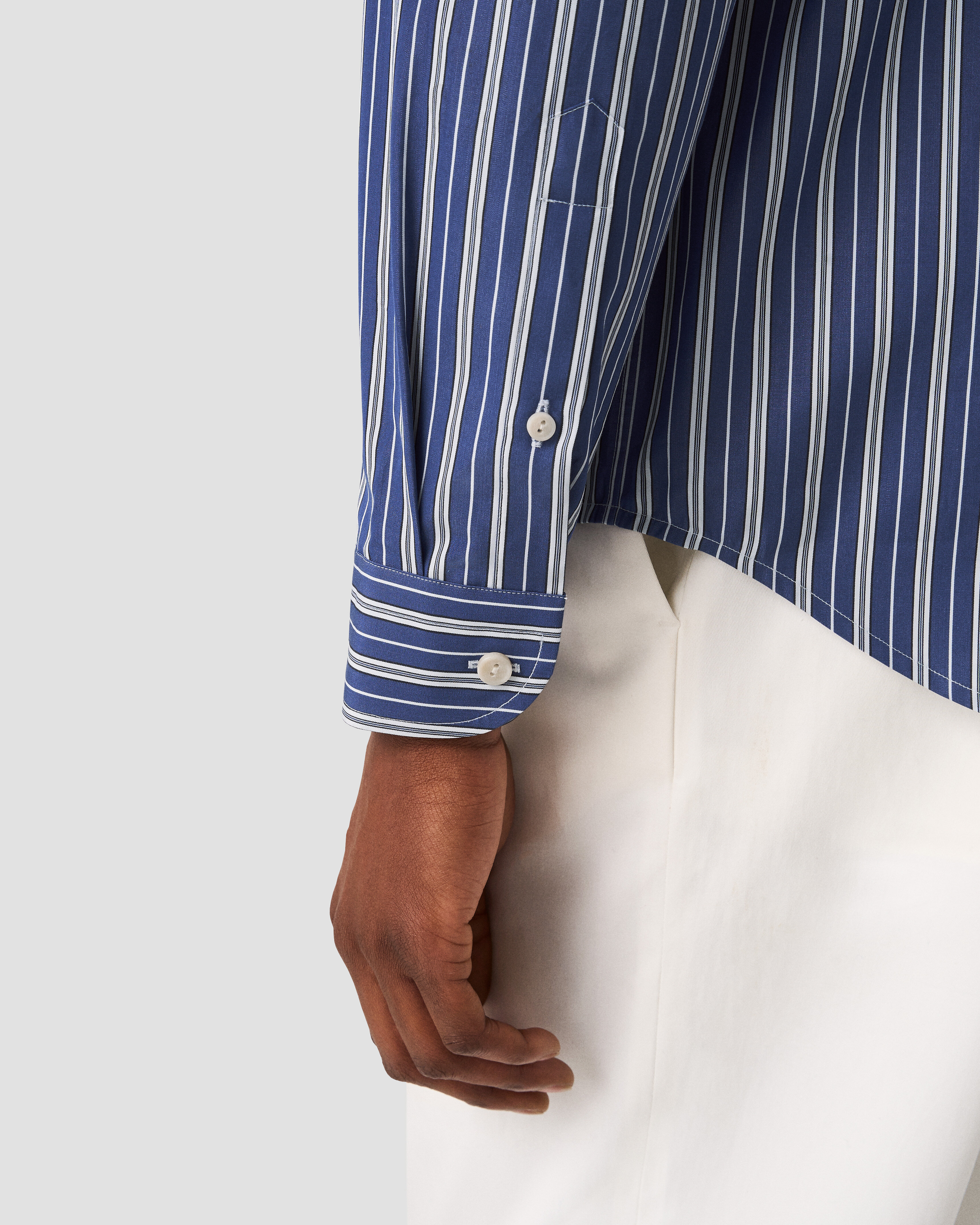 ETON X TRETORN STRIPED ONE PIECE COLLAR SHIRT