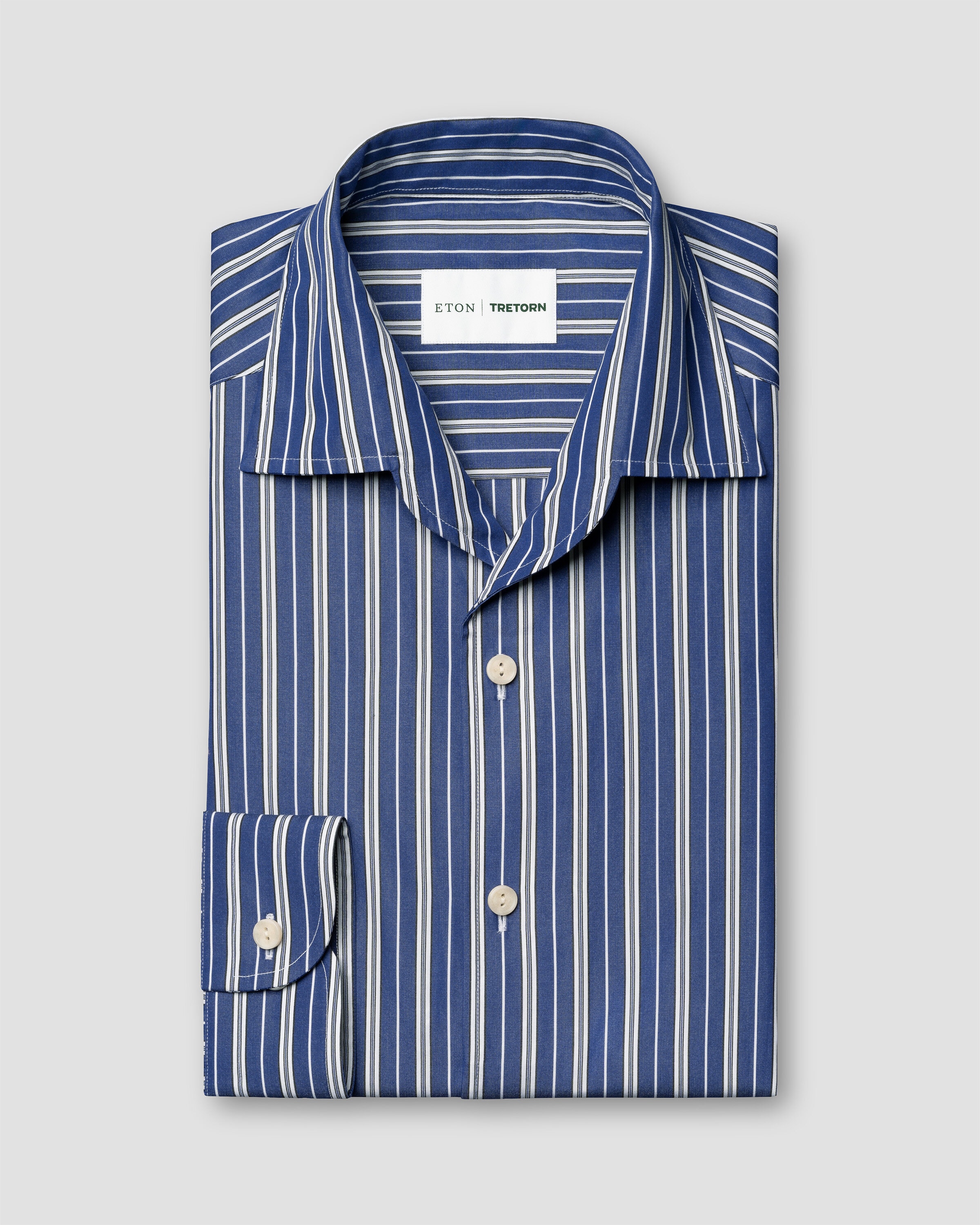 ETON X TRETORN STRIPED ONE PIECE COLLAR SHIRT